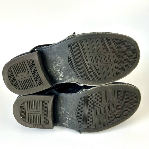 Jeffrey Campbell Rosie Cutout Combat Boots Black Leather Copper Rivets Size 6 - Picture 12 of 16